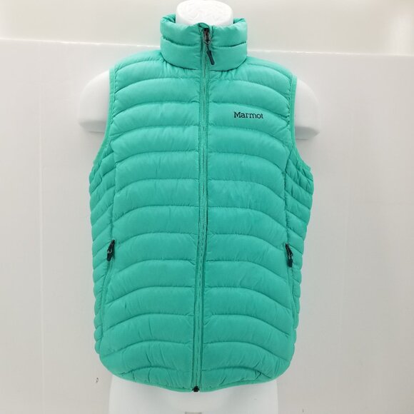 MARMOT Down Puffer Vest 600 Fill Women's Blue Full Zip Sz  Small - Picture 1 of 9